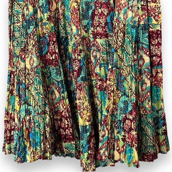 Koret Tiered Festival Maxi Skirt Medium Women’s Tie Waist Beaded Colorful Floral - Picture 4 of 12